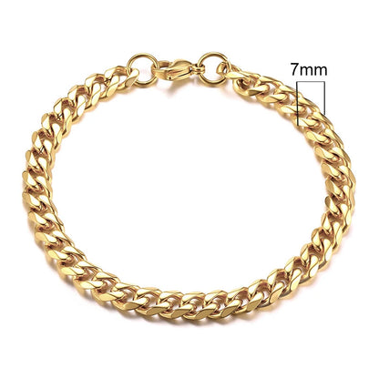3-11Mm Chunky Miami Curb Chain Bracelet for Men, Stainless Steel Cuban Link Chain Wristband Classic Punk Heavy Male Jewelry