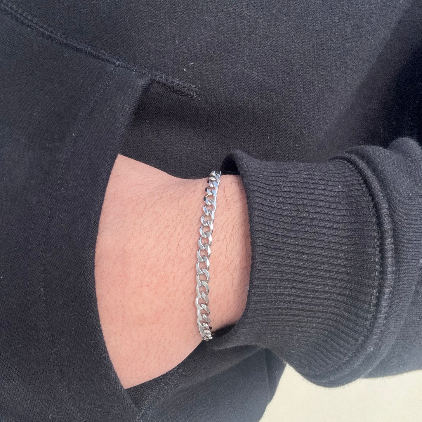 Pulsera Cubana de Acero Premium